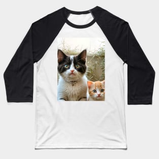 Cute Grumpy Cats & Kitten meme Baseball T-Shirt